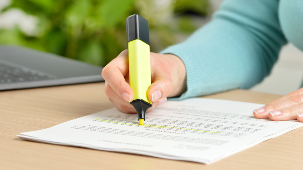 Subrayar oposiciones